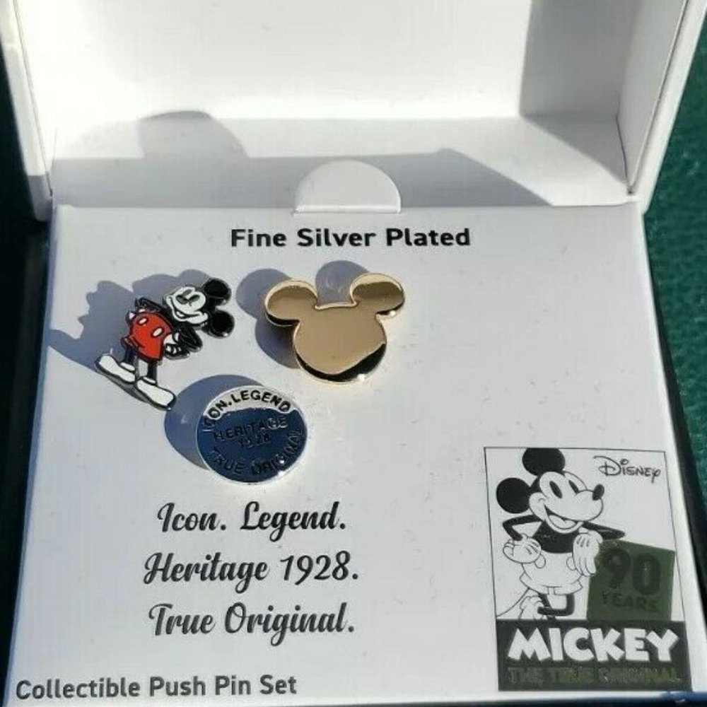 DISNEY MICKEY MOUSE 90 YR ANNIVERSARY COLLECTIBLE 3pc PIN SET**NEW! - Picture 4 of 6